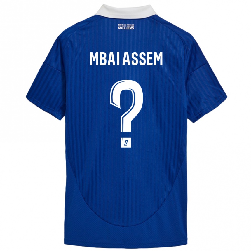 Niño Fútbol Camiseta Chris Mbaï-Assem #0 Azul Blanco 1ª Equipación 2024/25