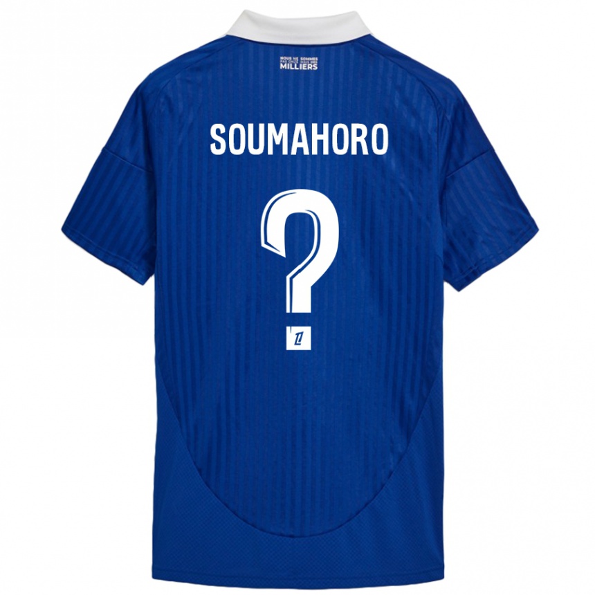 Niño Fútbol Camiseta Mohamed Soumahoro #0 Azul Blanco 1ª Equipación 2024/25