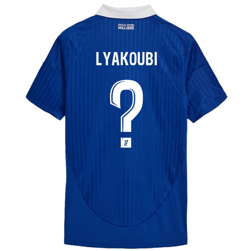 Niño Fútbol Camiseta Oussama Lyakoubi #0 Azul Blanco 1ª Equipación 2024/25