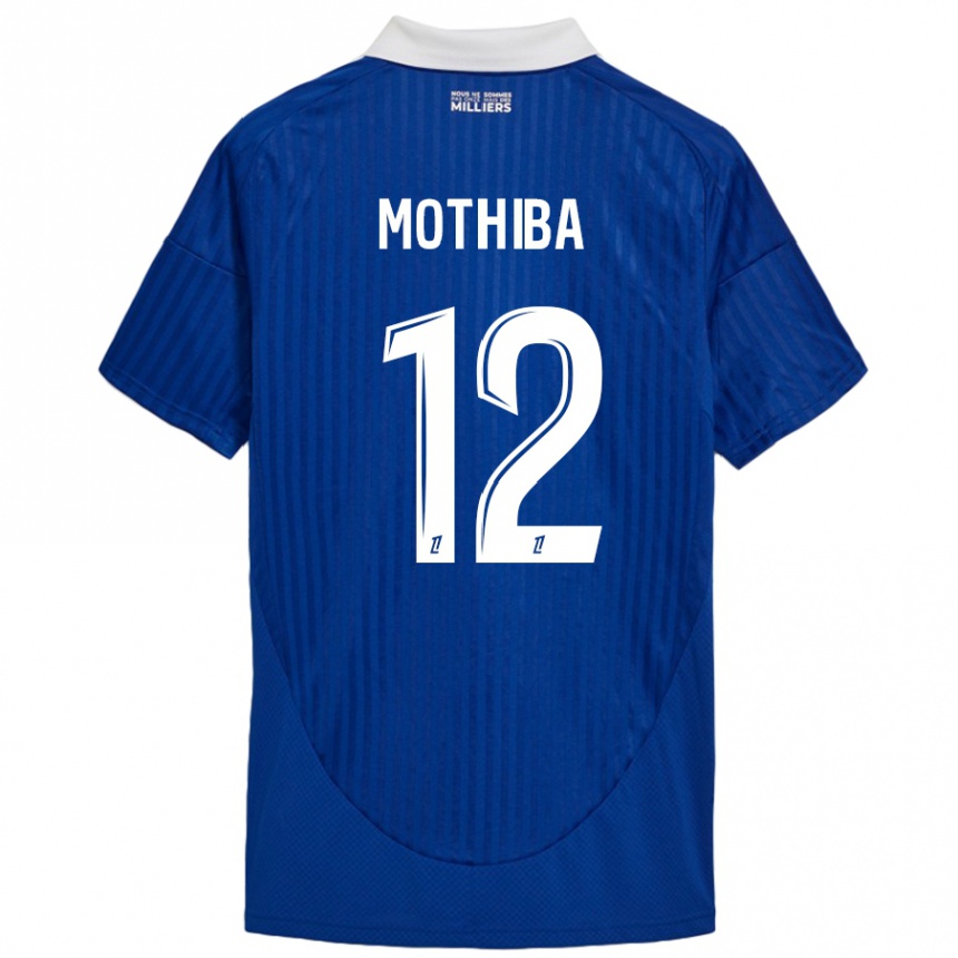 Niño Fútbol Camiseta Lebo Mothiba #12 Azul Blanco 1ª Equipación 2024/25