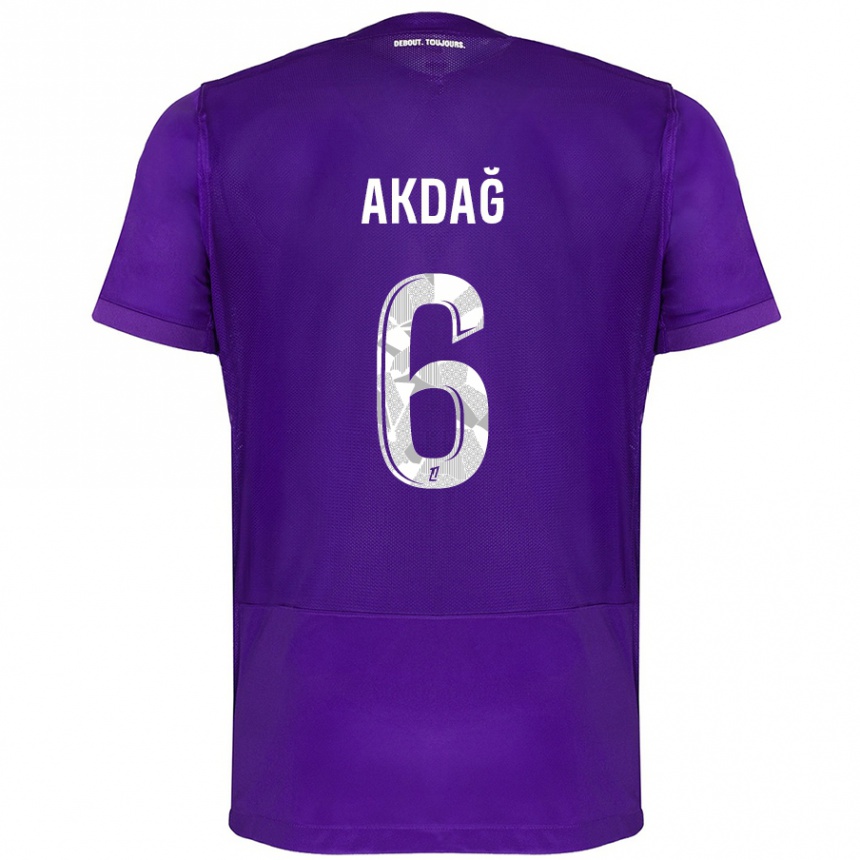 Niño Fútbol Camiseta Ümit Akdağ #6 Morado Blanco 1ª Equipación 2024/25