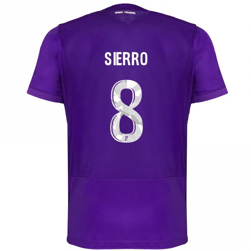 Niño Fútbol Camiseta Vincent Sierro #8 Morado Blanco 1ª Equipación 2024/25