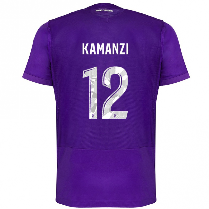 Niño Fútbol Camiseta Warren Kamanzi #12 Morado Blanco 1ª Equipación 2024/25