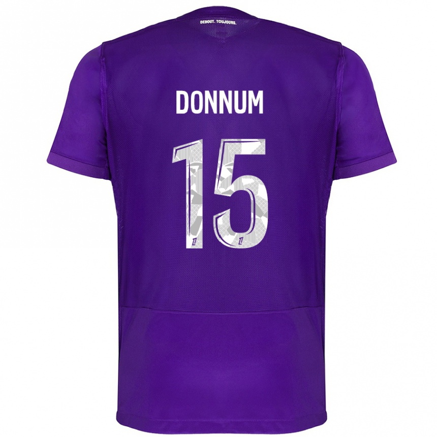 Niño Fútbol Camiseta Aron Dønnum #15 Morado Blanco 1ª Equipación 2024/25