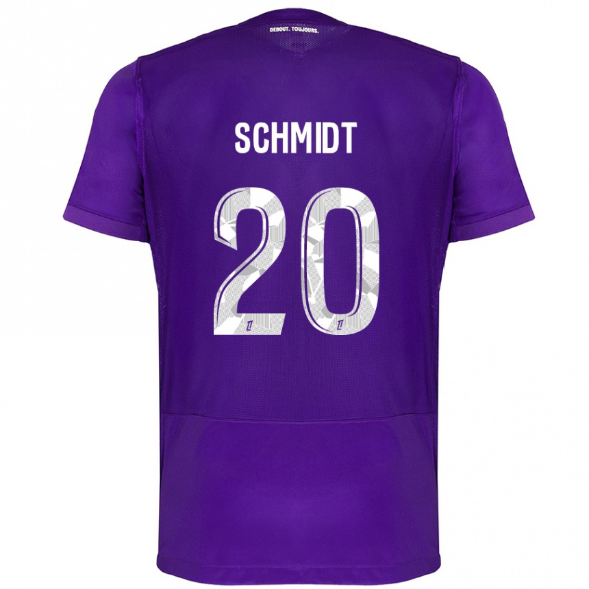 Niño Fútbol Camiseta Niklas Schmidt #20 Morado Blanco 1ª Equipación 2024/25