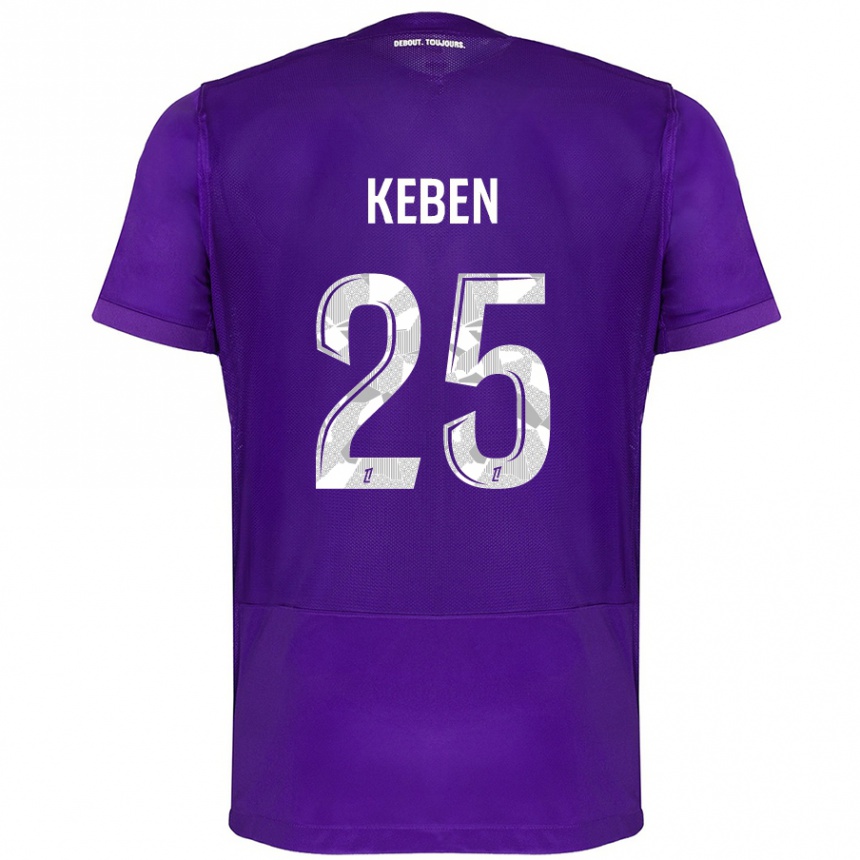 Niño Fútbol Camiseta Kévin Keben #25 Morado Blanco 1ª Equipación 2024/25