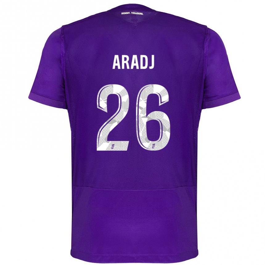 Niño Fútbol Camiseta Ylies Aradj #26 Morado Blanco 1ª Equipación 2024/25