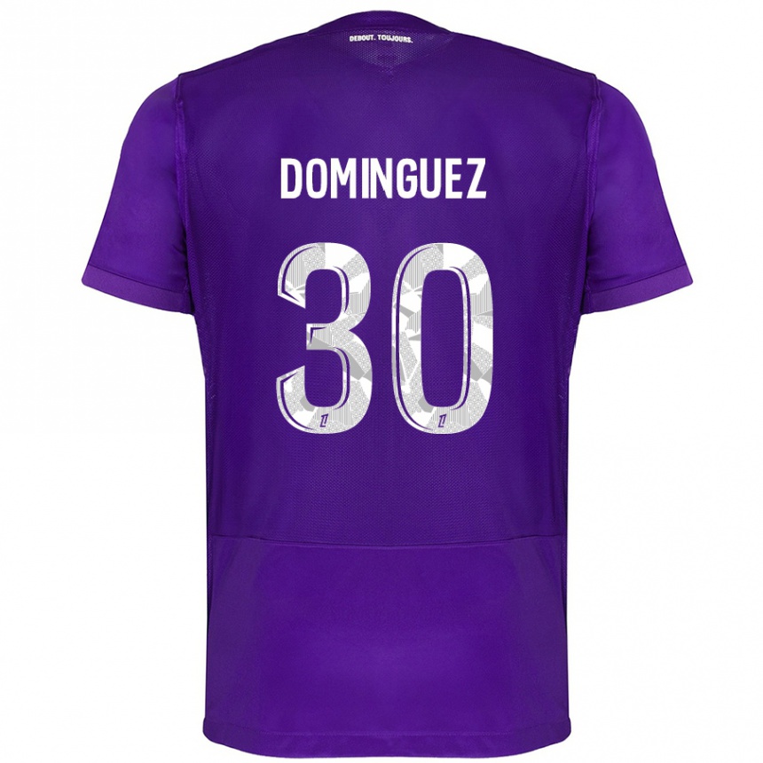 Niño Fútbol Camiseta Álex Domínguez #30 Morado Blanco 1ª Equipación 2024/25