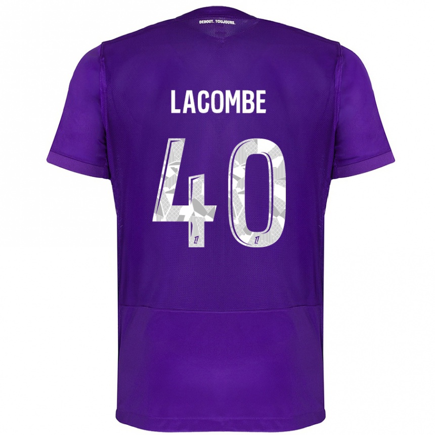 Niño Fútbol Camiseta Justin Lacombe #40 Morado Blanco 1ª Equipación 2024/25