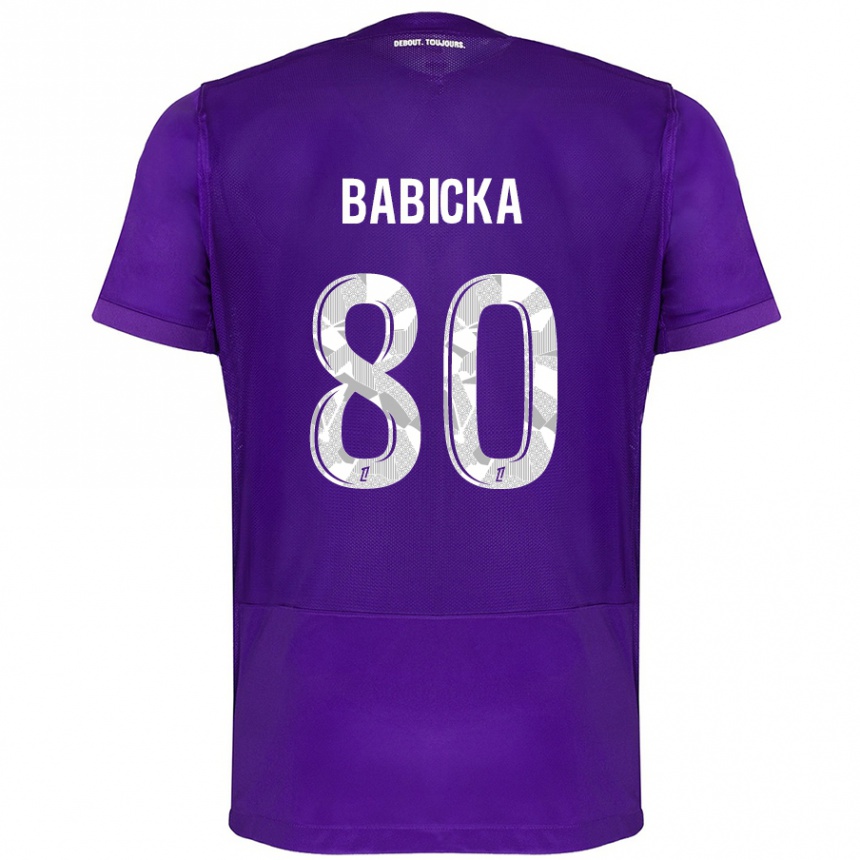 Niño Fútbol Camiseta Shavy Babicka #80 Morado Blanco 1ª Equipación 2024/25