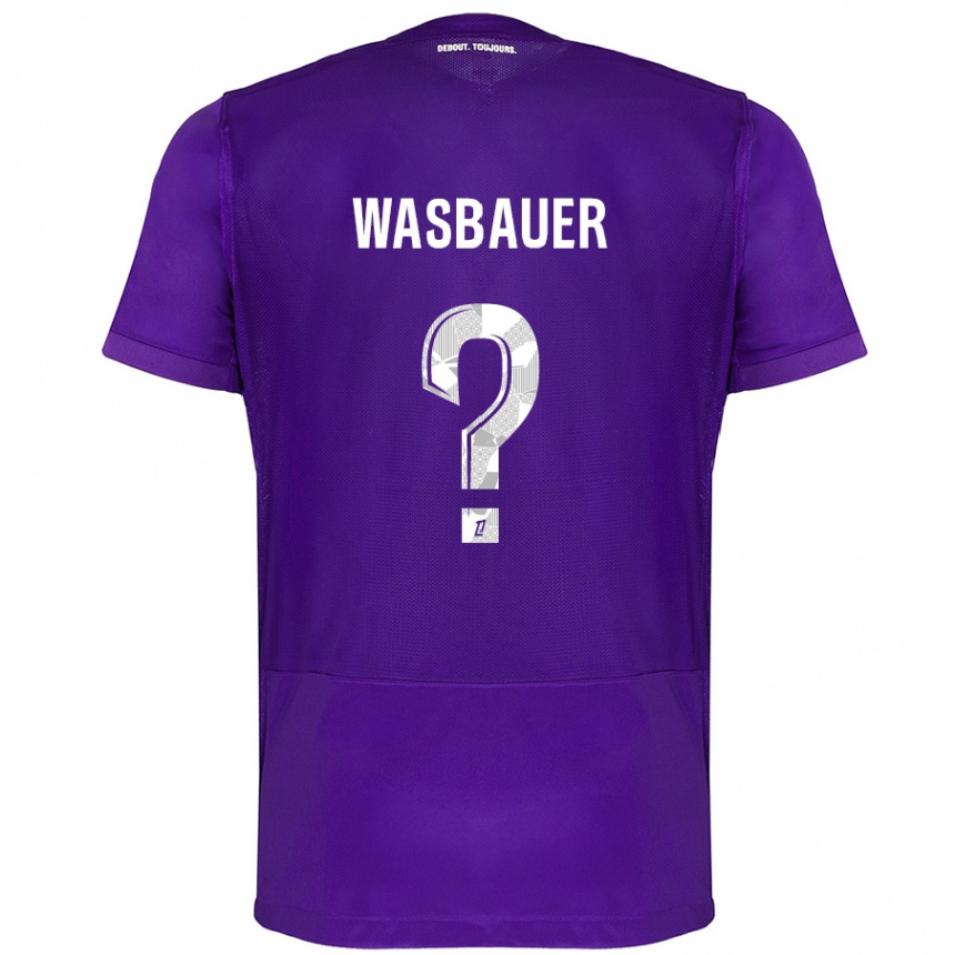 Niño Fútbol Camiseta Nicolas Wasbauer #0 Morado Blanco 1ª Equipación 2024/25