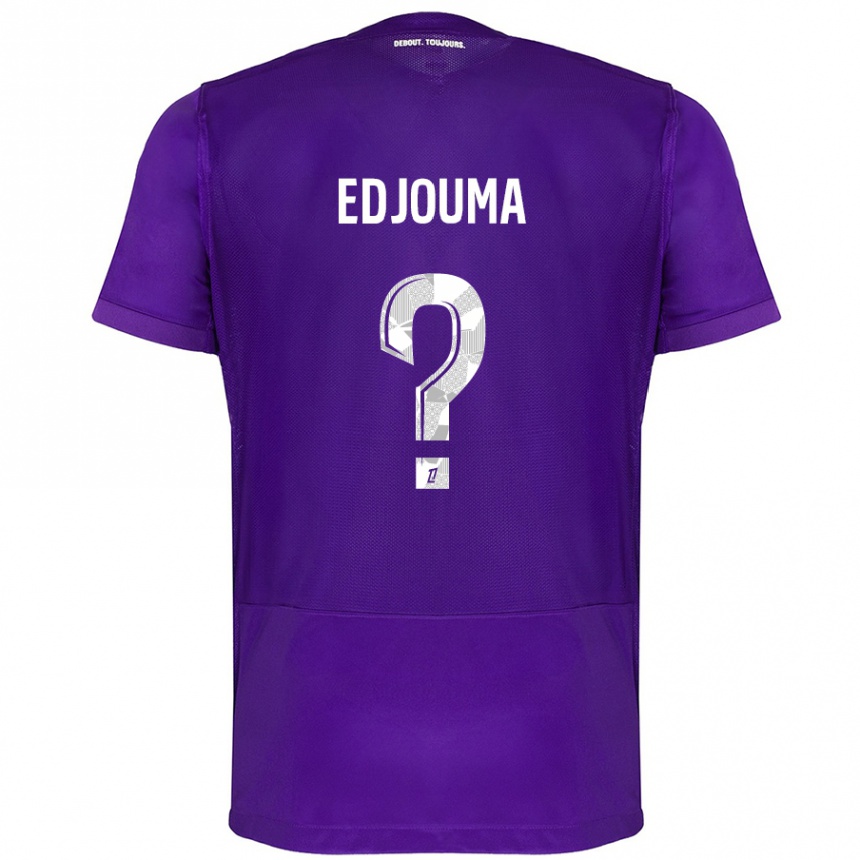 Niño Fútbol Camiseta Noah Edjouma #0 Morado Blanco 1ª Equipación 2024/25