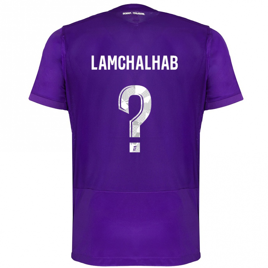 Niño Fútbol Camiseta Merwan Lamchalhab #0 Morado Blanco 1ª Equipación 2024/25