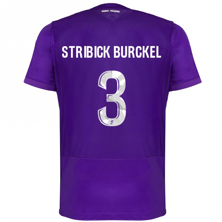 Niño Fútbol Camiseta Laetitia Stribick-Burckel #3 Morado Blanco 1ª Equipación 2024/25