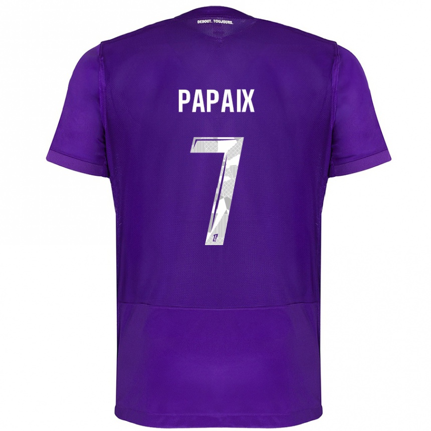 Niño Fútbol Camiseta Marie Papaix #7 Morado Blanco 1ª Equipación 2024/25