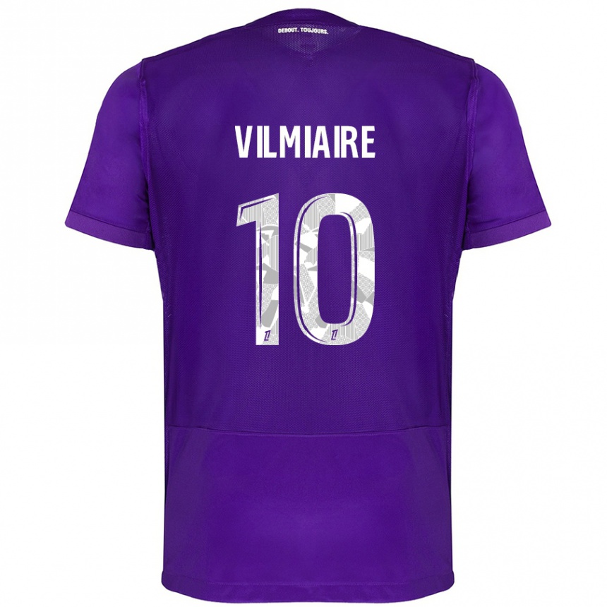 Niño Fútbol Camiseta Kelly Vilmiaire #10 Morado Blanco 1ª Equipación 2024/25