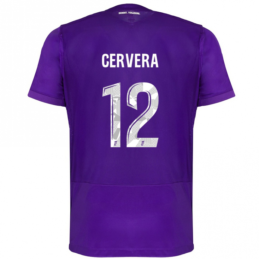 Niño Fútbol Camiseta Laurianne Cervera #12 Morado Blanco 1ª Equipación 2024/25