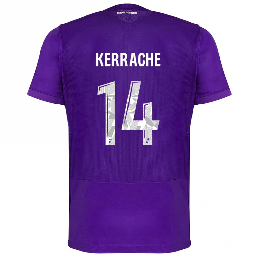 Niño Fútbol Camiseta Marina Kerrache #14 Morado Blanco 1ª Equipación 2024/25