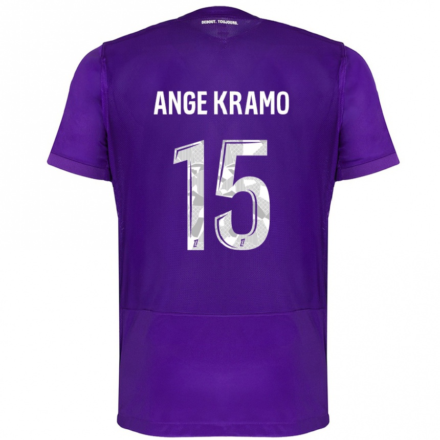 Niño Fútbol Camiseta Marie Ange Kramo #15 Morado Blanco 1ª Equipación 2024/25