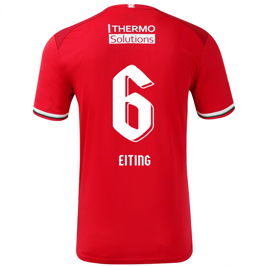 Niño Fútbol Camiseta Carel Eiting #6 Rojo Blanco 1ª Equipación 2024/25