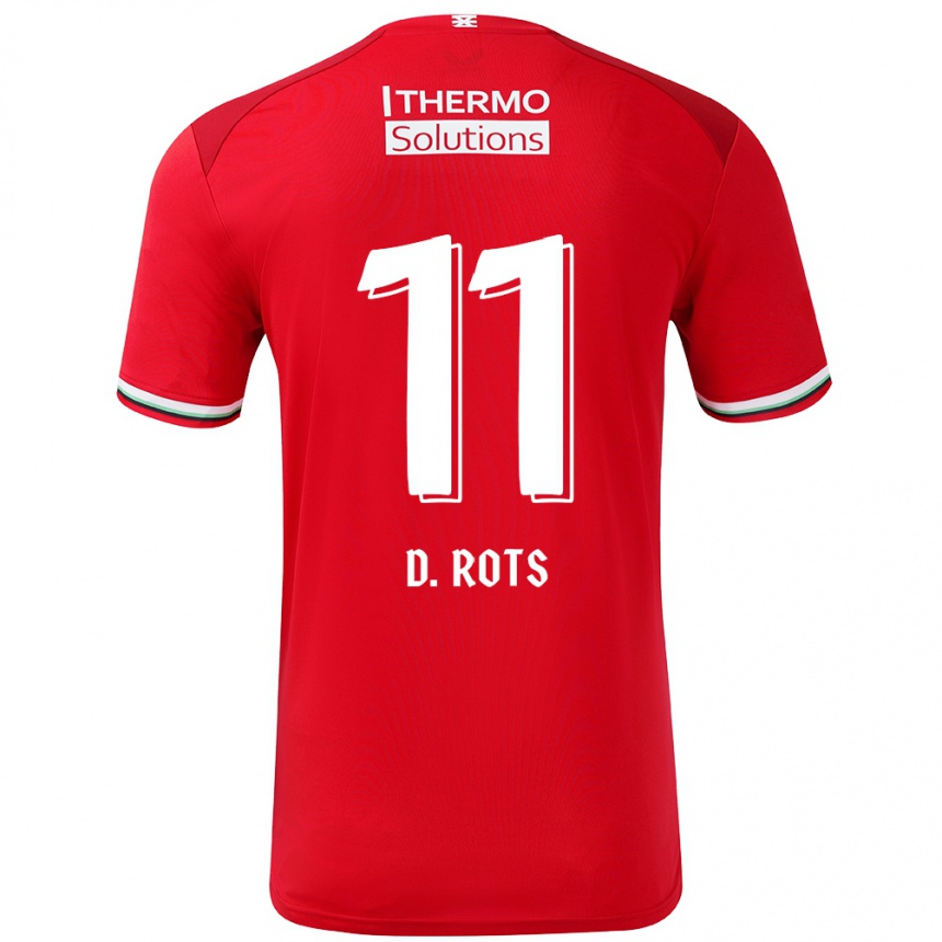 Niño Fútbol Camiseta Daan Rots #11 Rojo Blanco 1ª Equipación 2024/25