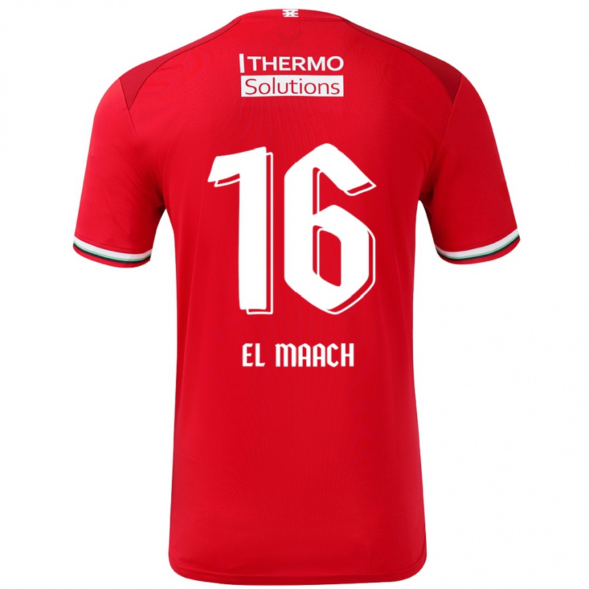 Niño Fútbol Camiseta Issam El Maach #16 Rojo Blanco 1ª Equipación 2024/25