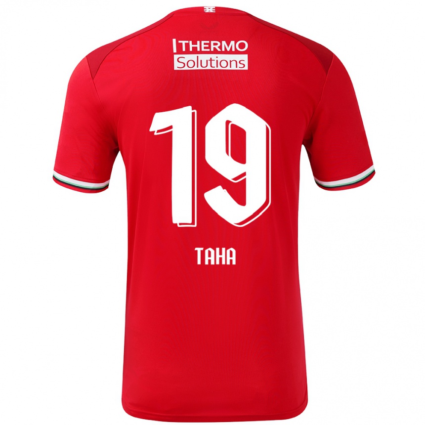 Niño Fútbol Camiseta Younes Taha #19 Rojo Blanco 1ª Equipación 2024/25