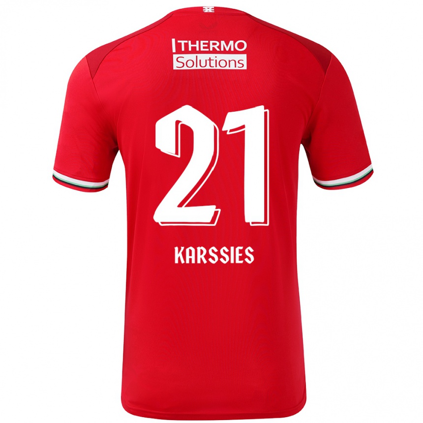 Niño Fútbol Camiseta Sam Karssies #21 Rojo Blanco 1ª Equipación 2024/25