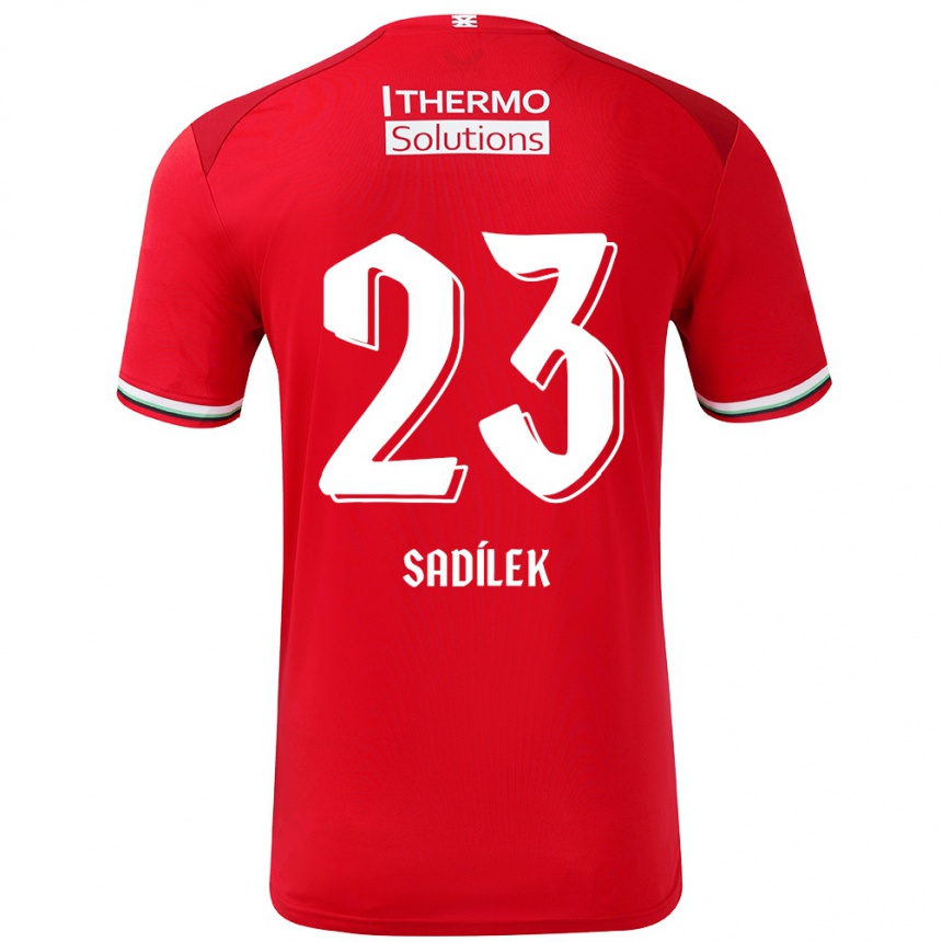 Niño Fútbol Camiseta Michal Sadilek #23 Rojo Blanco 1ª Equipación 2024/25