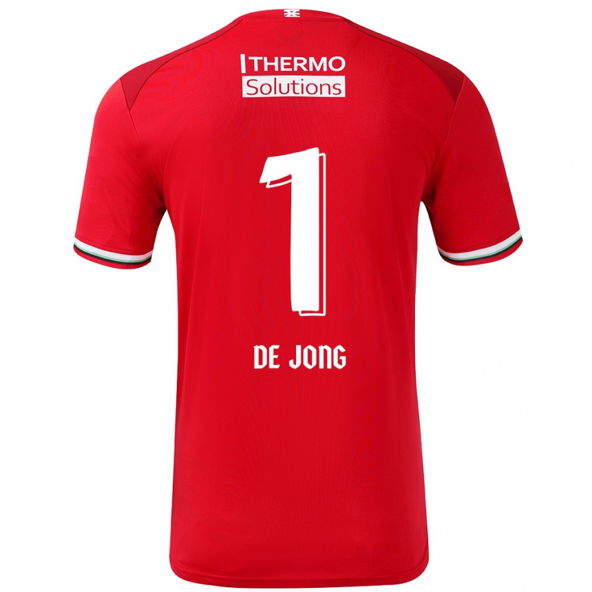 Niño Fútbol Camiseta Daniëlle De Jong #1 Rojo Blanco 1ª Equipación 2024/25