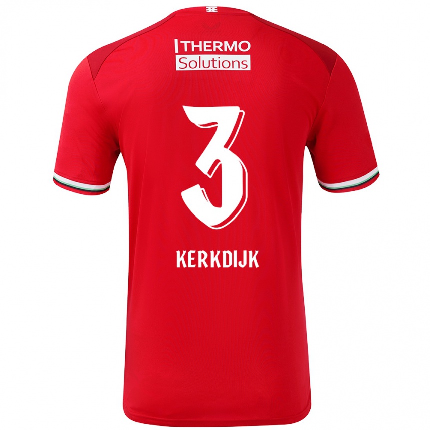 Niño Fútbol Camiseta Danique Kerkdijk #3 Rojo Blanco 1ª Equipación 2024/25