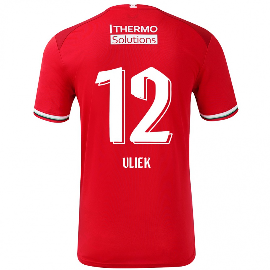 Niño Fútbol Camiseta Leonie Vliek #12 Rojo Blanco 1ª Equipación 2024/25