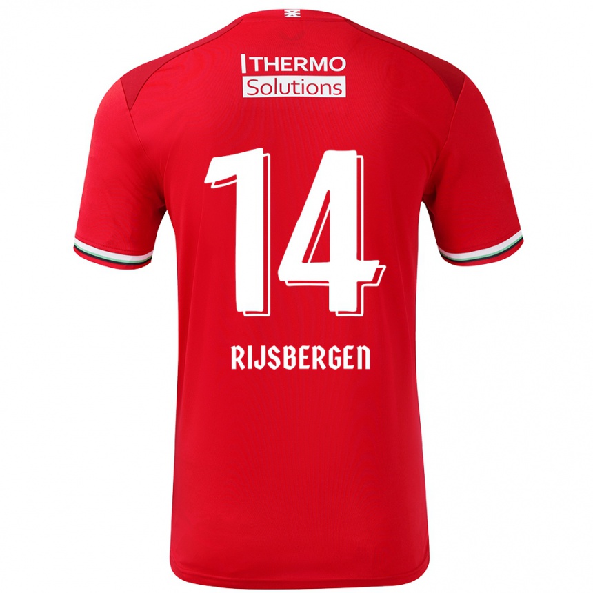 Niño Fútbol Camiseta Liz Rijsbergen #14 Rojo Blanco 1ª Equipación 2024/25