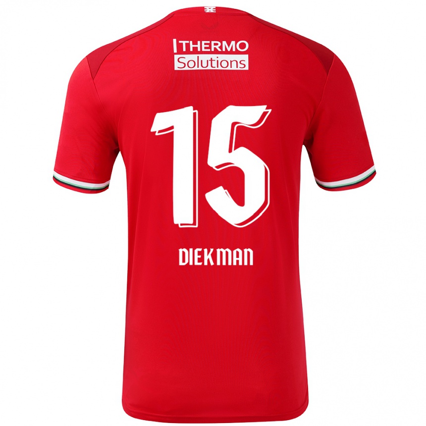 Niño Fútbol Camiseta Jill Diekman #15 Rojo Blanco 1ª Equipación 2024/25