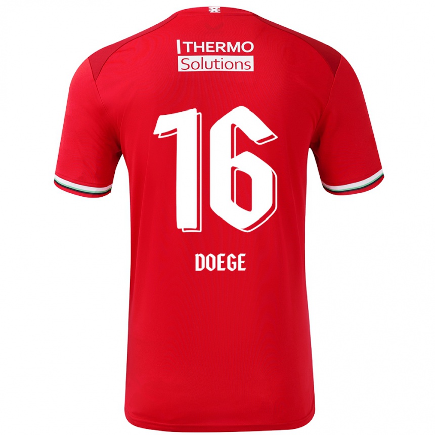 Niño Fútbol Camiseta Leonie Doege #16 Rojo Blanco 1ª Equipación 2024/25