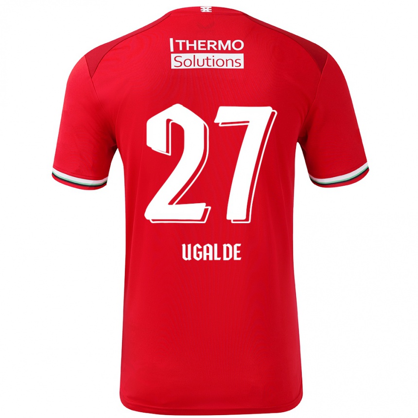 Niño Fútbol Camiseta Manfred Ugalde #27 Rojo Blanco 1ª Equipación 2024/25