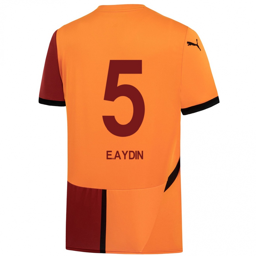 Niño Fútbol Camiseta Eyüp Aydin #5 Amarillo Rojo 1ª Equipación 2024/25