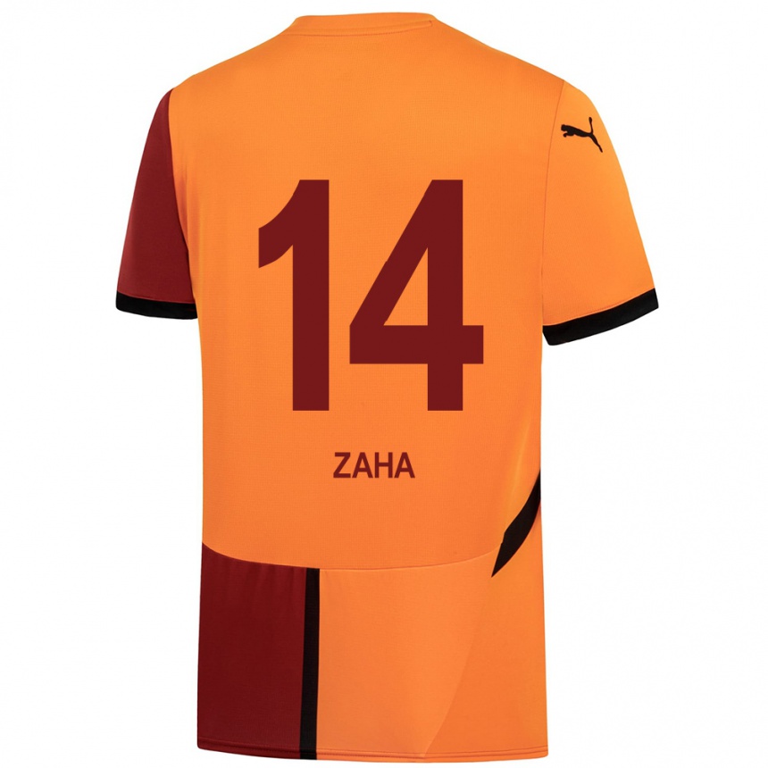 Niño Fútbol Camiseta Wilfried Zaha #14 Amarillo Rojo 1ª Equipación 2024/25