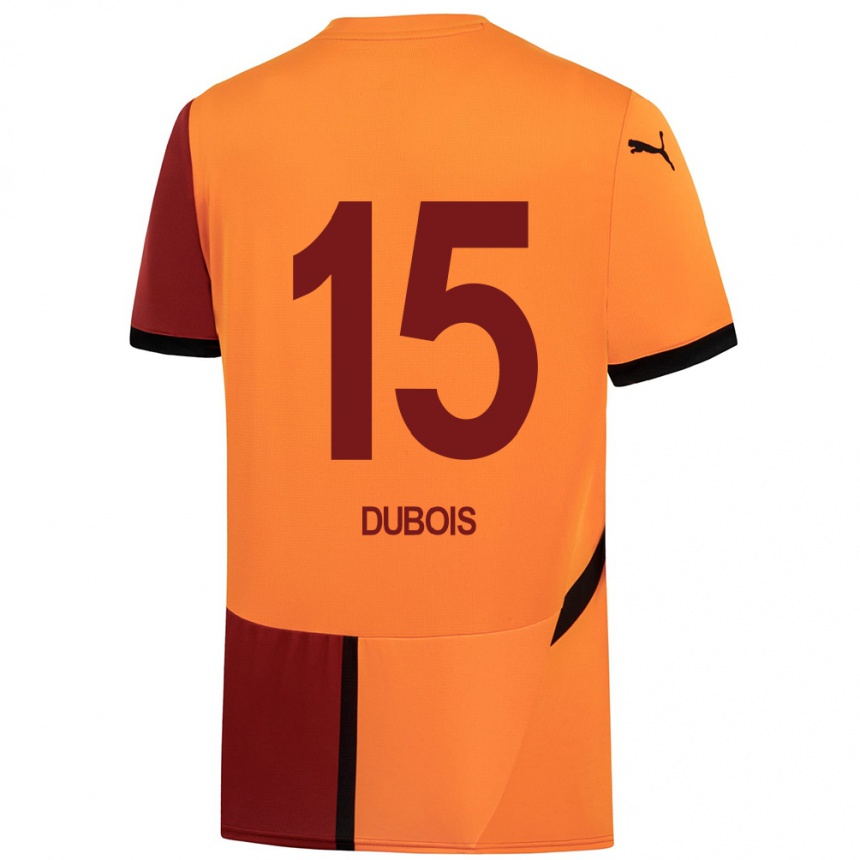 Niño Fútbol Camiseta Léo Dubois #15 Amarillo Rojo 1ª Equipación 2024/25