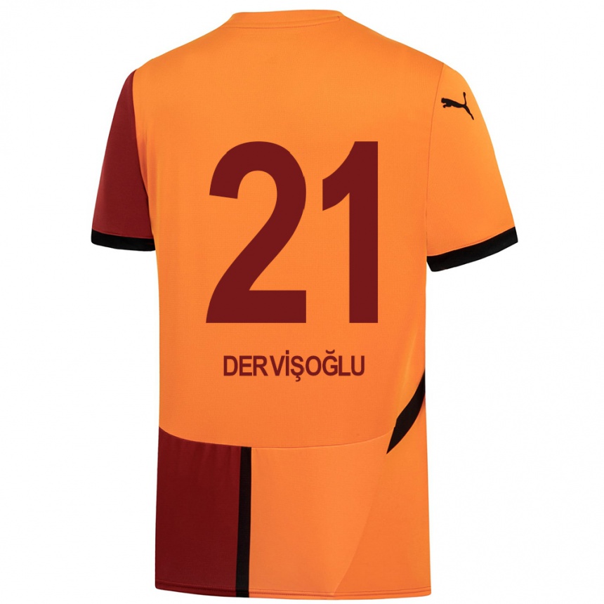 Niño Fútbol Camiseta Halil Dervişoğlu #21 Amarillo Rojo 1ª Equipación 2024/25