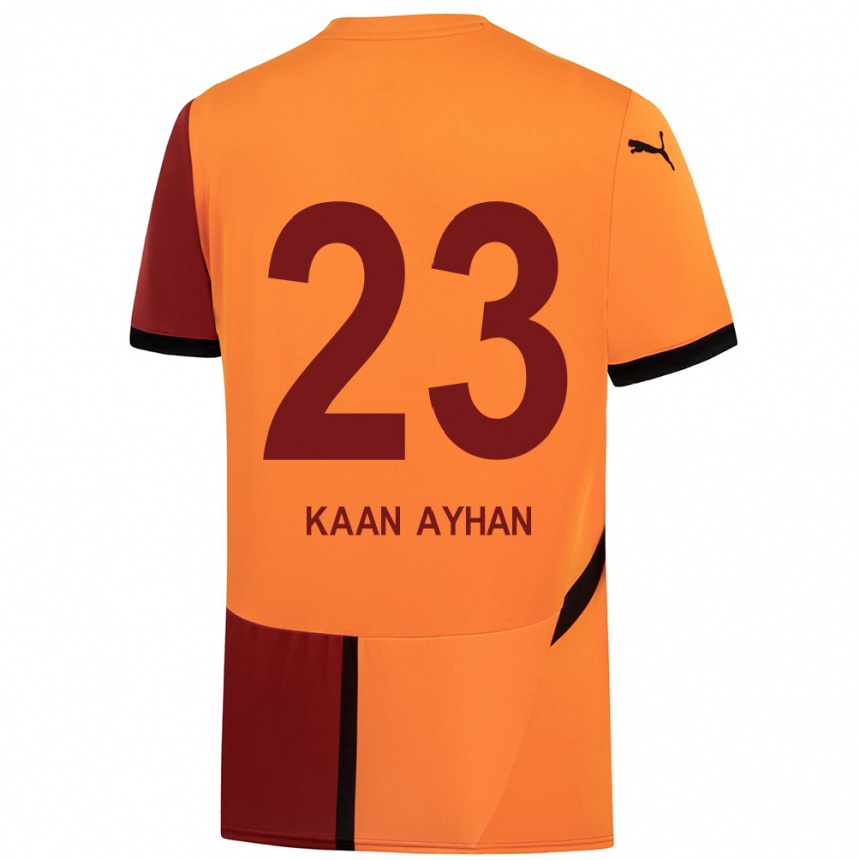 Niño Fútbol Camiseta Kaan Ayhan #23 Amarillo Rojo 1ª Equipación 2024/25