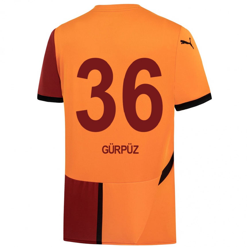 Niño Fútbol Camiseta Gökdeniz Gürpüz #36 Amarillo Rojo 1ª Equipación 2024/25