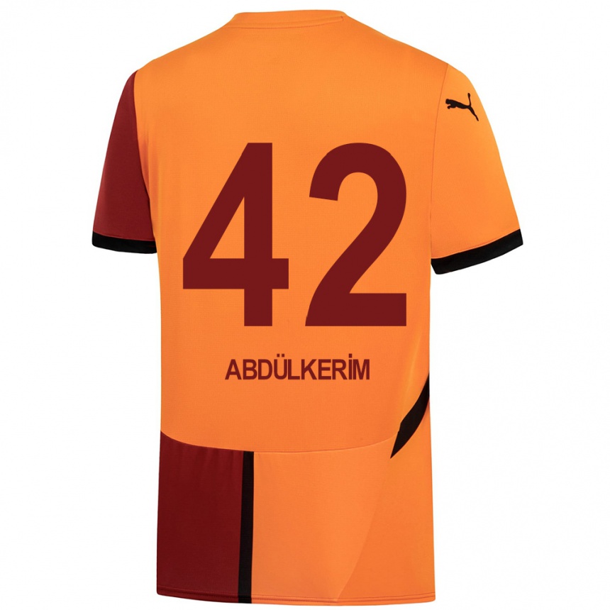 Niño Fútbol Camiseta Abdülkerim Bardakcı #42 Amarillo Rojo 1ª Equipación 2024/25