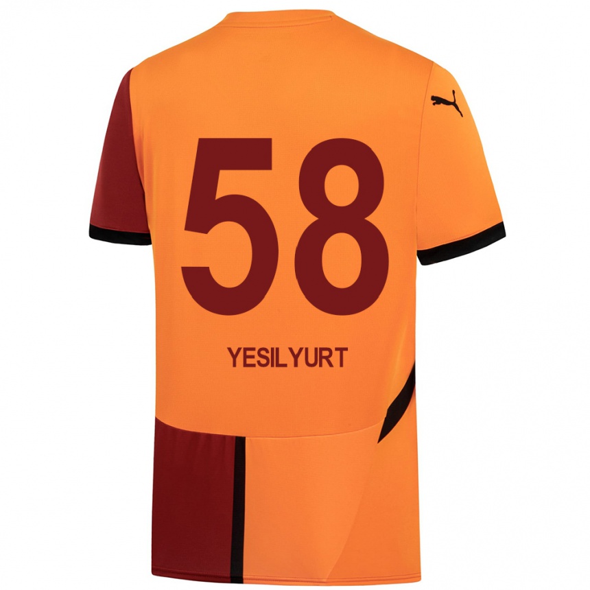 Niño Fútbol Camiseta Ali Yeşilyurt #58 Amarillo Rojo 1ª Equipación 2024/25