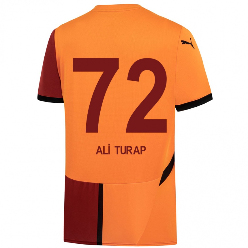 Niño Fútbol Camiseta Ali Turap Bülbül #72 Amarillo Rojo 1ª Equipación 2024/25