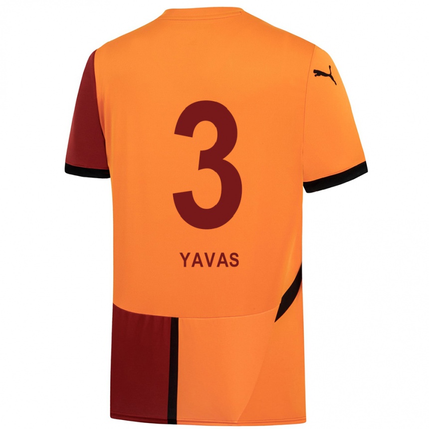 Niño Fútbol Camiseta Arda Yavas #3 Amarillo Rojo 1ª Equipación 2024/25