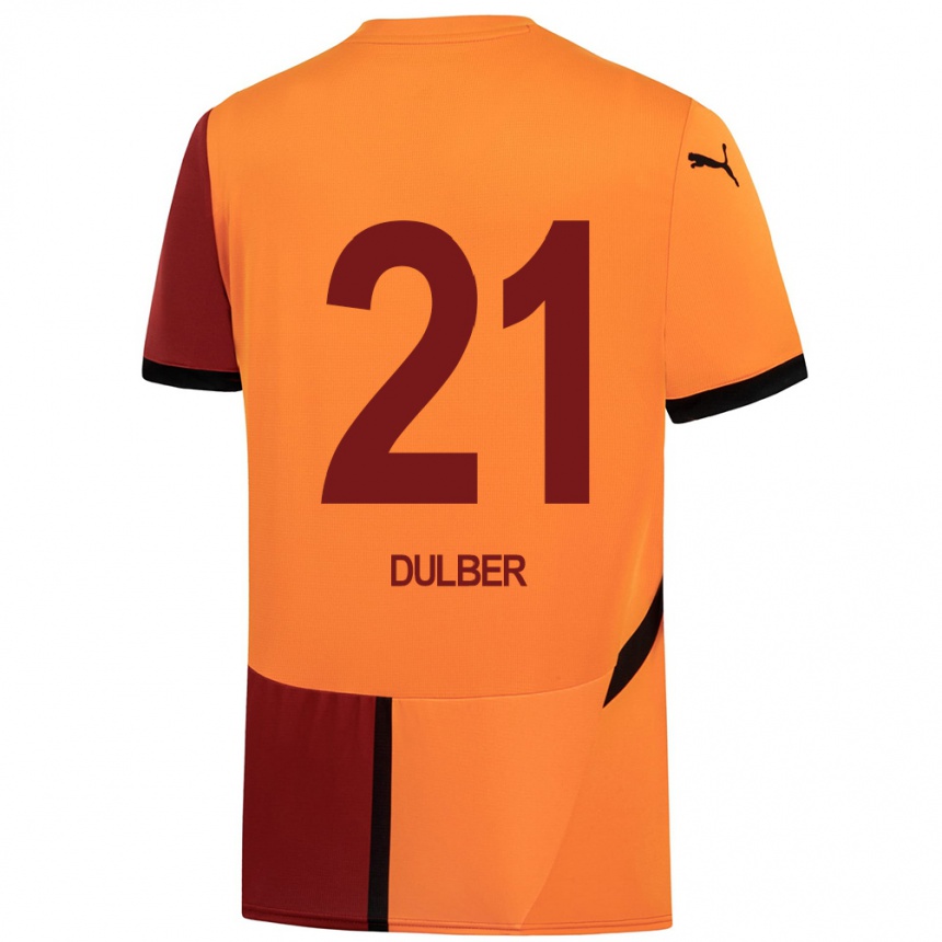 Niño Fútbol Camiseta Didem Dülber #21 Amarillo Rojo 1ª Equipación 2024/25