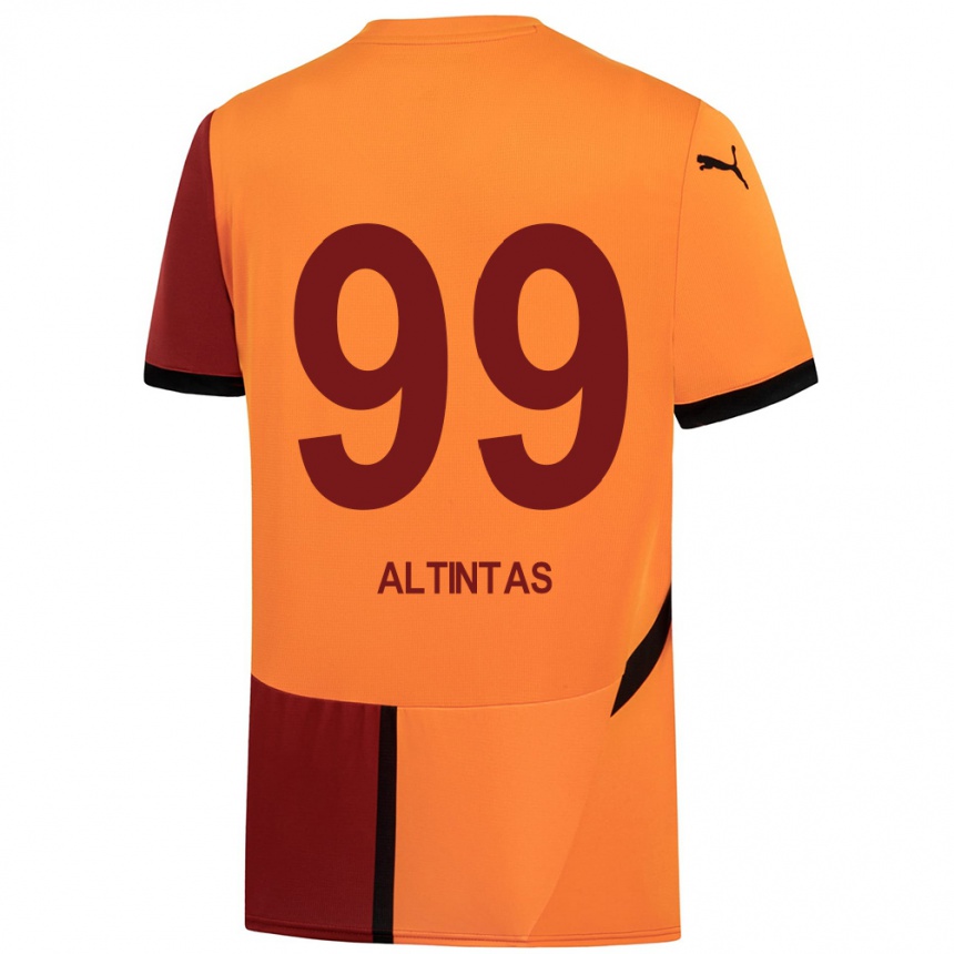 Niño Fútbol Camiseta Benan Altıntaş #99 Amarillo Rojo 1ª Equipación 2024/25