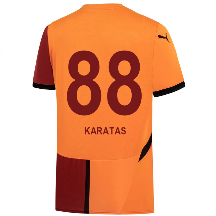 Niño Fútbol Camiseta Kazımcan Karataş #88 Amarillo Rojo 1ª Equipación 2024/25