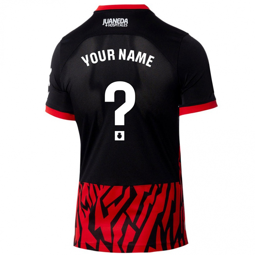 Niño Fútbol Camiseta Su Nombre #0 Negro Rojo 1ª Equipación 2024/25